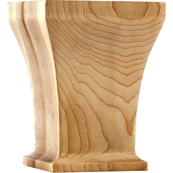 Hardware Resources 3-1/2" Wx3-1/2"Dx4-1/2"H Alder Greek Bun Foot - BF41ALD