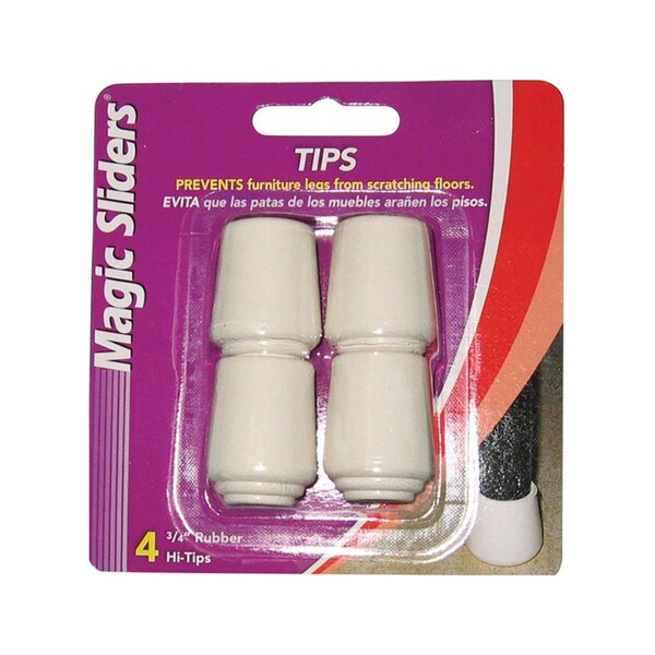 Cool Kitchen Rubber Round Leg Tip, White - 0.75 in., 4PK - CO3326101