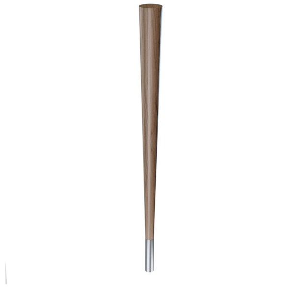 Designs Of Distinction 29" Round Tapered Leg and 4" Brushed Aluminum Ferrule - Walnut with Semi-Gloss Clear Coat Finish - 01240029WLBA8