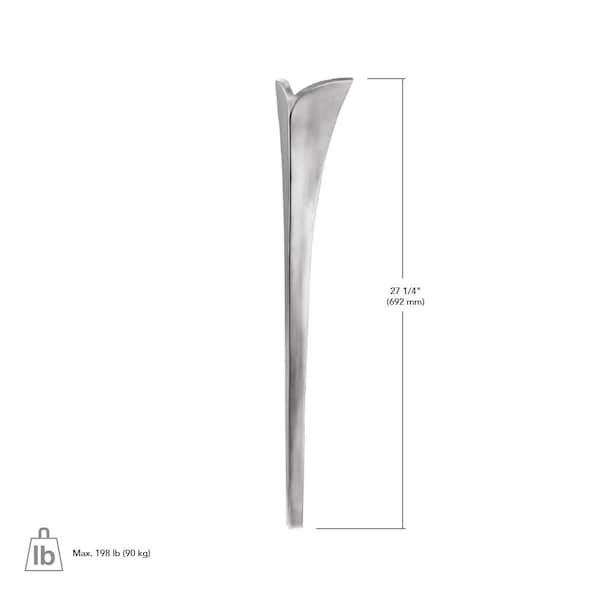 Richelieu Aluminum Table Leg, 27 1/4 in (692 mm), Brushed Aluminum - 5600330