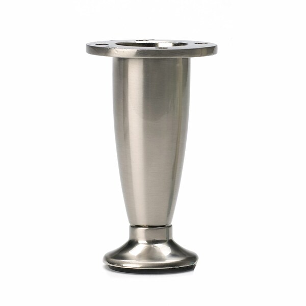 Richelieu Adjustable Contemporary Furniture Leg, 5 29/32 in (150 mm), Nickel - 40760195