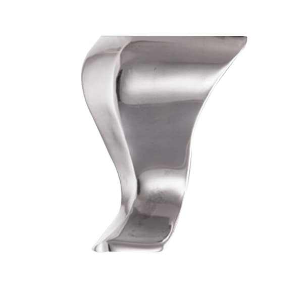 Richelieu Curved Aluminum Furniture Leg, 4 in (102 mm), Polished Aluminum - 560050