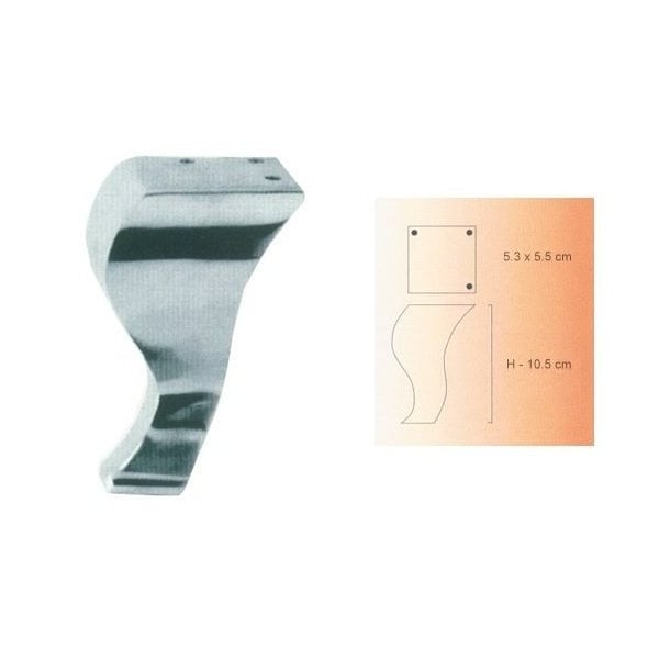 Richelieu Curved Aluminum Furniture Leg, 4 in (102 mm), Polished Aluminum - 560050