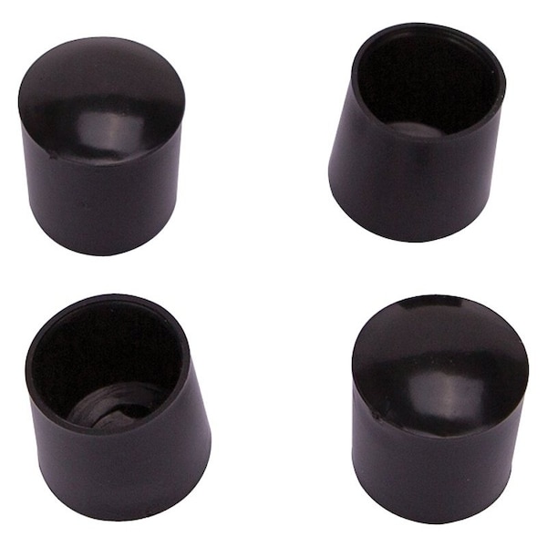 Prosource Furniture Leg Tip, Round, Plastic, Black, 3/4 in Dia, 3/4 in H - FE-50603-PS