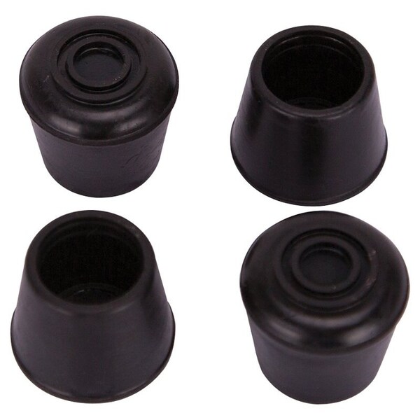 Prosource Furniture Leg Tip, Round, Rubber, Black, 5/8 in Dia, 1.1 in H - FE-50633-B