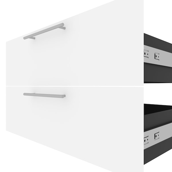 Bestar Orion 2 Drawer Set for Orion 30W Shelving Unit, White & Walnut Grey - 116161-000017