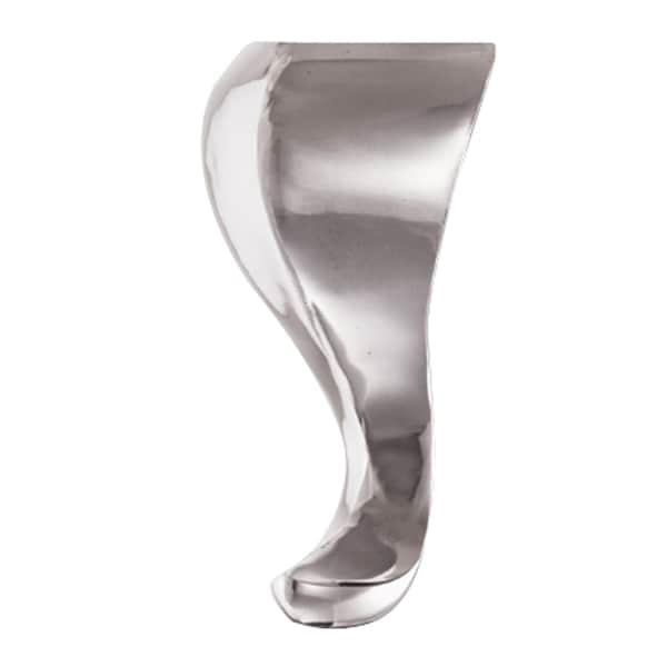 Richelieu Curved Aluminum Furniture Leg, 6 in (152 mm), Brushed Aluminum - 5600140