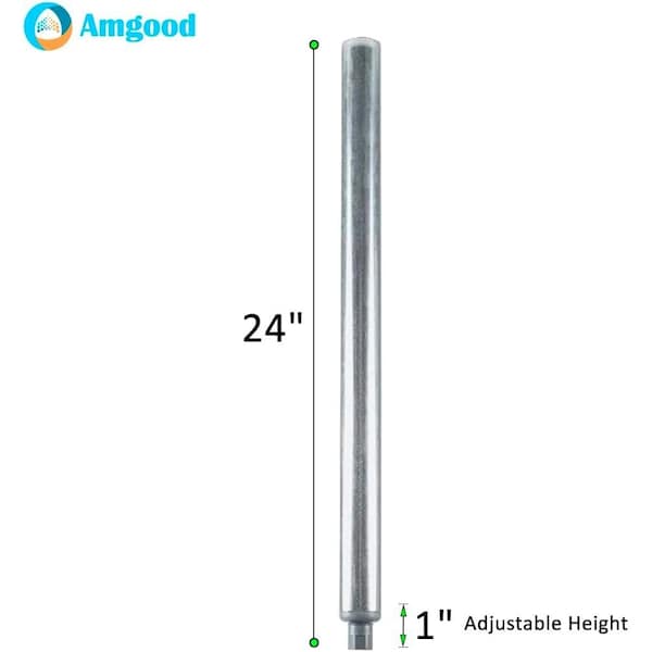 Amgood Galvanized Steel Leg for Work Tables. 24 in. Legs, 4PK - GS LEG-24-4PK-Z