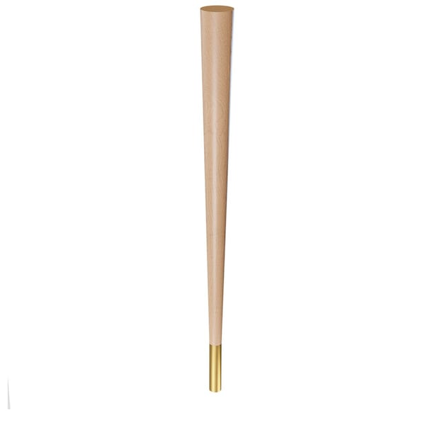 Designs Of Distinction 29" Round Tapered Leg and 4" Satin Brass Ferrule - Hardwood - 01240029MASB1