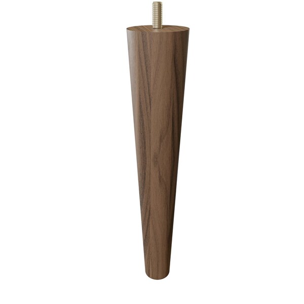 Designs Of Distinction 9" Round Tapered Leg with Semi-Gloss Clear Coat Finish - Walnut - 01243009WL8