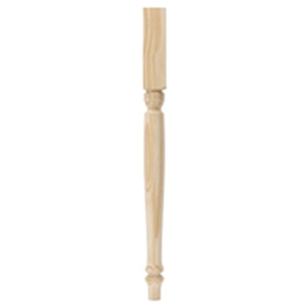 Waddell Table Leg, 29 in H, 2-1/4 in W, Pine Wood, Beige, Smooth Sanded - 2921