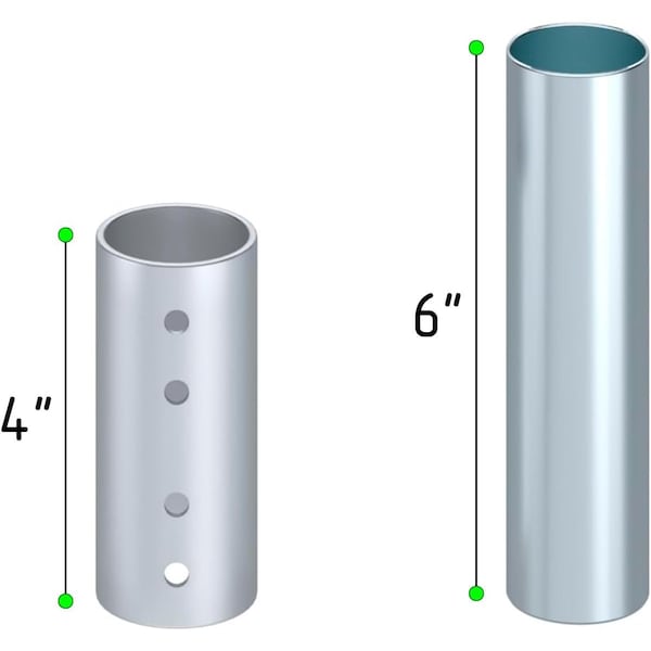 Amgood 6 in. Metal Leg Adjustable Extender, 4PK - GS LEG-6-EXT-4PK-Z