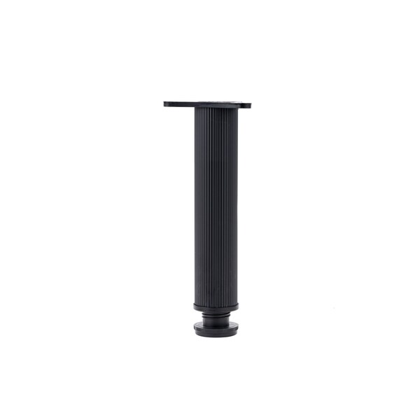 Richelieu 12-inch (305 mm) Round Furniture Leg with Levelling Glide, Matte Black - 50304812900
