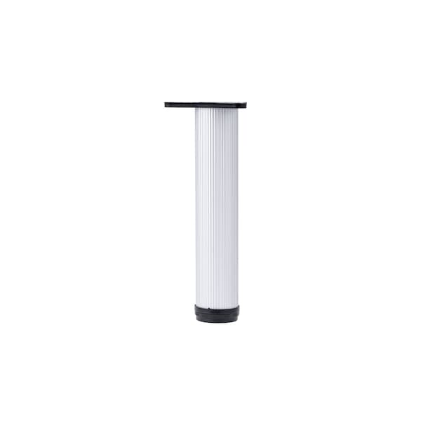 Richelieu 4-inch (101 mm) Round Furniture Leg with Levelling Glide, Matte Aluminum - 5010161210