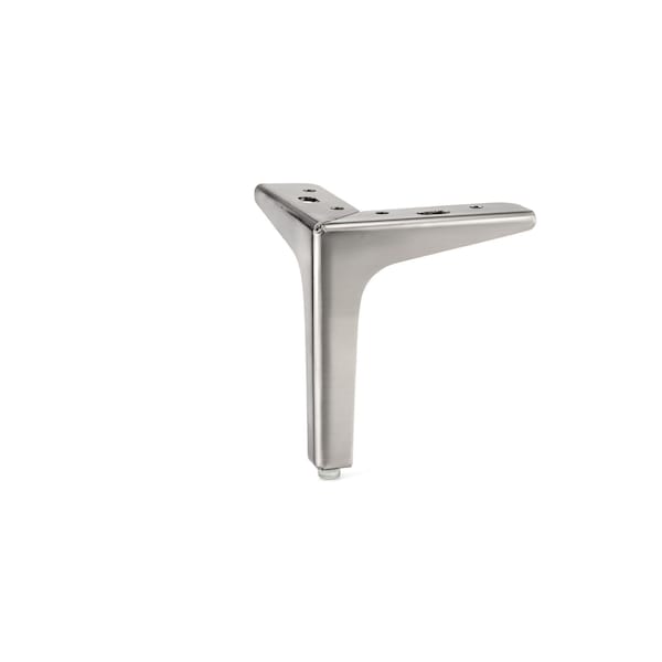 Richelieu Contemporary Furniture Leg, 6 3/32 in (155 mm), Brushed Nickel - 917135150195