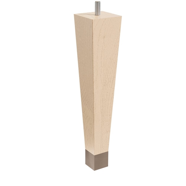 Designs Of Distinction 9" Square Tapered Leg W/ bolt and 1" Warm Bronze Ferrule - Hardwood W/ Semi-Gloss Clear Coat Finish - 01241009MAWB8