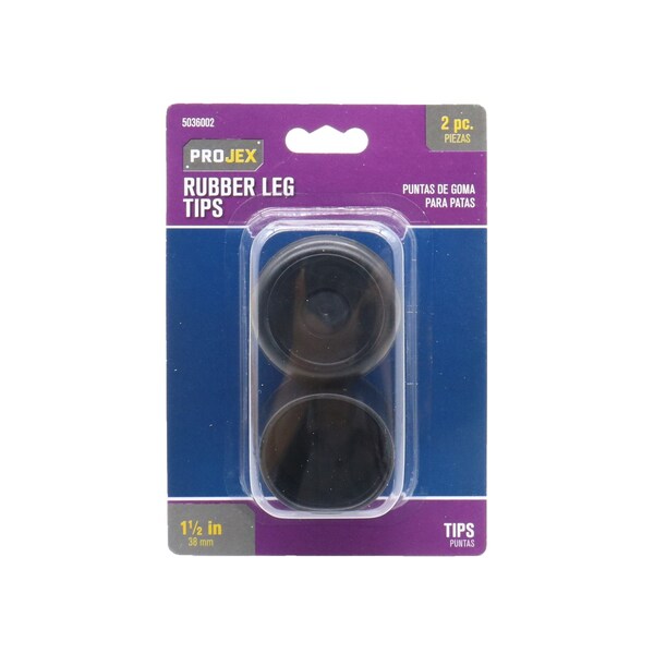 Projex Projex Rubber Leg Tip Black Round 1-1/2 in. W 2 pk - P0086