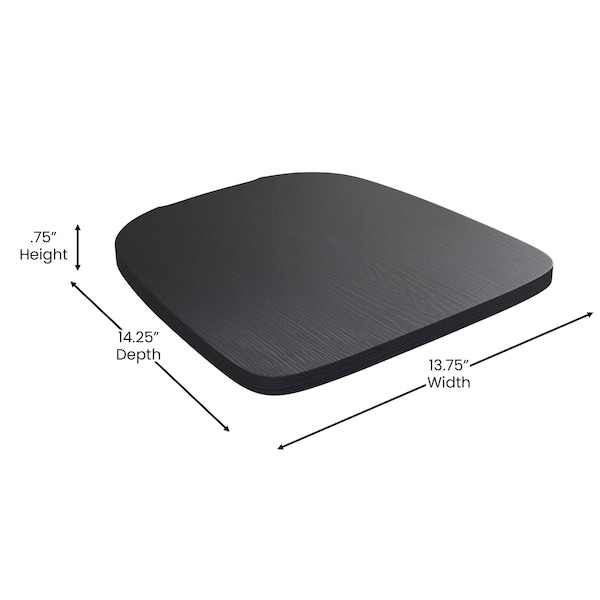 Flash Furniture 4PK Black Poly Resin Seats for Stools & Chairs, 4PK - 4-JJ-SEA-PL01-BK-GG