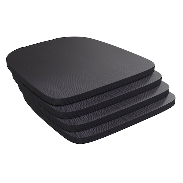 Flash Furniture 4PK Black Poly Resin Seats for Stools & Chairs, 4PK - 4-JJ-SEA-PL01-BK-GG