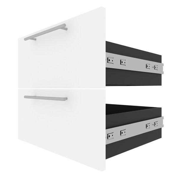 Bestar Orion 2 Drawer Set for Orion 20W Narrow Shelving Unit, White & Walnut Grey - 116163-000017