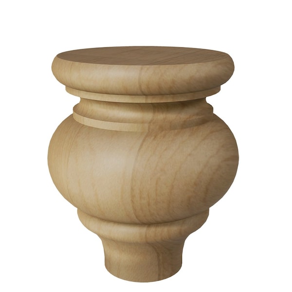 Designs Of Distinction Large Country French Bun Foot - Hard Maple - 01700015HM1