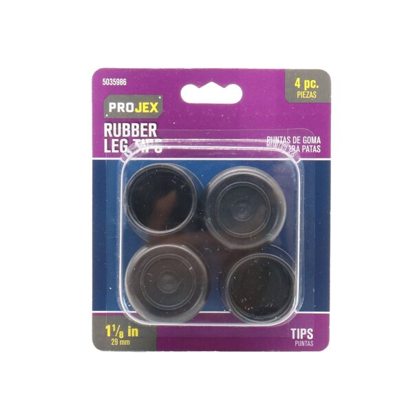 Projex Projex Rubber Leg Tip Black Round 1-1/8 in. W 4 pk - P0050