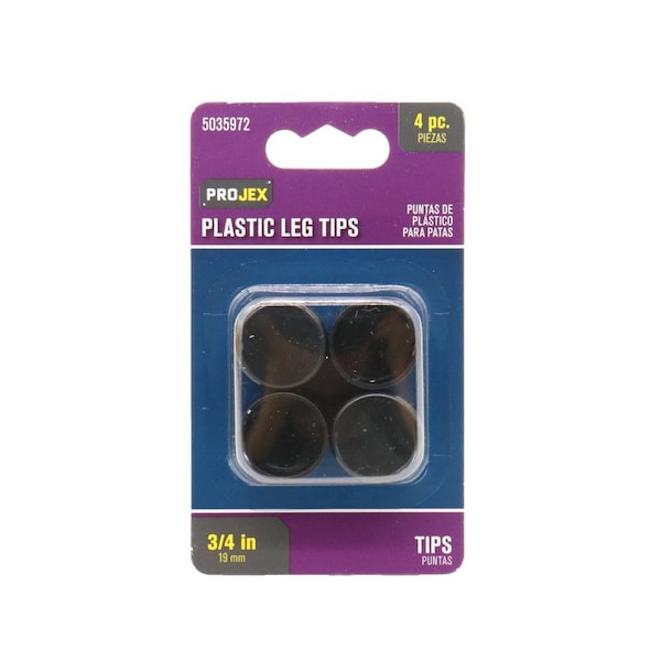 Projex Projex Plastic Leg Tip Black Round 3/4 in. W 4 pk - P0060
