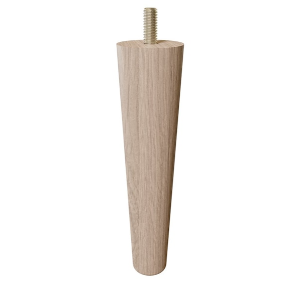 Designs Of Distinction 6" Round Tapered Leg - White Oak - 01243006WK6