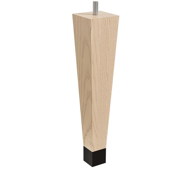 Designs Of Distinction 9" Square Tapered Leg with bolt and 1" Brushed Aluminum Ferrule - Hardwood - 01241009MABA6