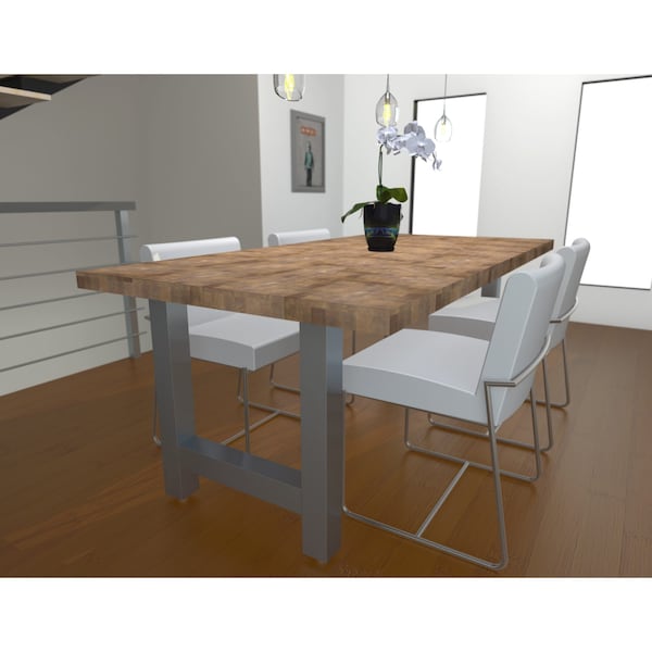 Richelieu (2-Pack) 28-inch (710 mm) H-Shaped Structural Table Leg with Levelling Glide, Matte Chrome - 68075710174