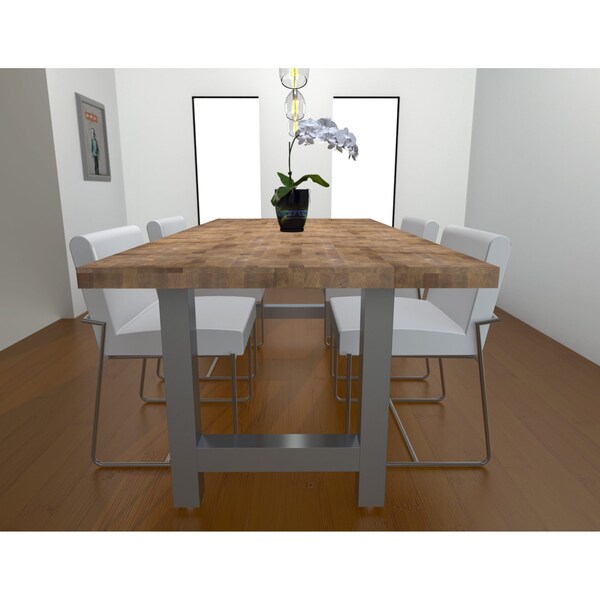 Richelieu (2-Pack) 28-inch (710 mm) H-Shaped Structural Table Leg with Levelling Glide, Matte Chrome - 68075710174