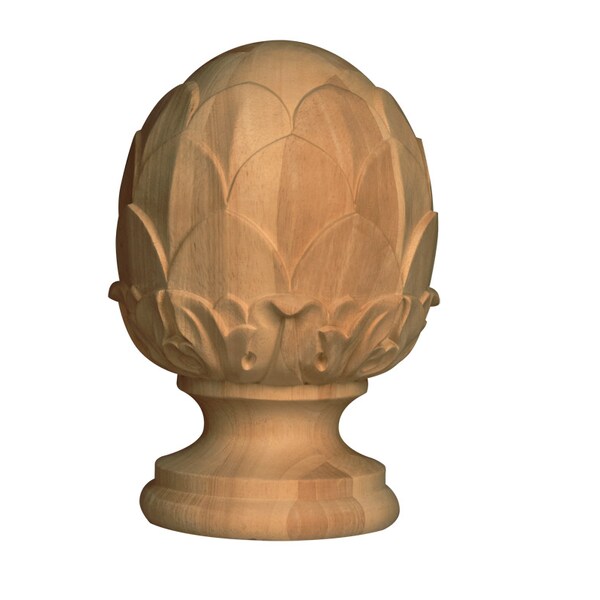Osborne Wood Products 8 3/4 x 6 1/8 Large Artichoke Finial in Rubberwood (paintgr - 891740RW