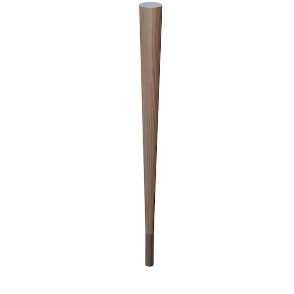 Designs Of Distinction 29" Round Tapered Leg and 4" Warm Bronze Ferrule - Walnut with Semi-Gloss Clear Coat Finish - 01240029WLWB8