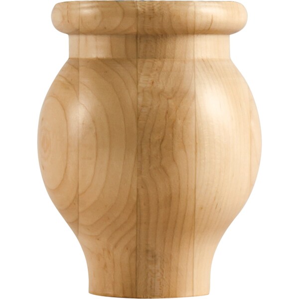 Hardware Resources 4" Wx4"Dx5"H Alder Round Ogee Bun Foot - BF14-4-ALD