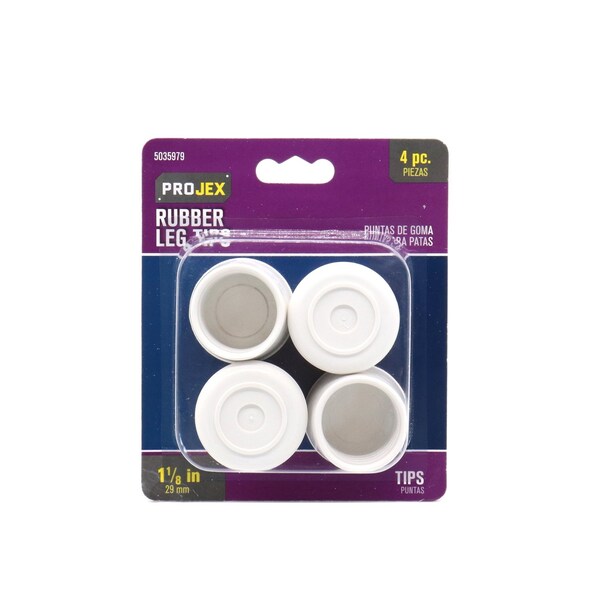 Projex Projex Rubber Leg Tip Off-White Round 1-1/8 in. W 4 pk - P0055