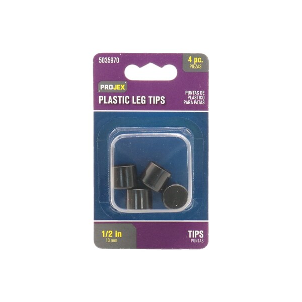 Projex Projex Plastic Leg Tip Black Round 1/2 in. W 4 pk - P0045
