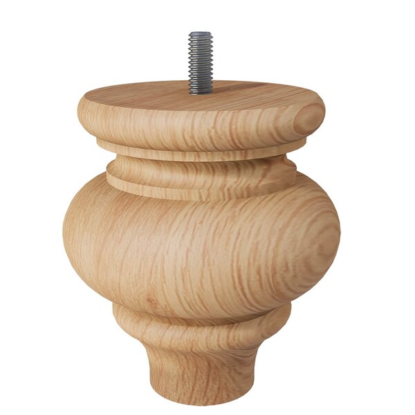 Designs Of Distinction Country French Bun Foot w/Bolt - Red Oak - 01702510AK6