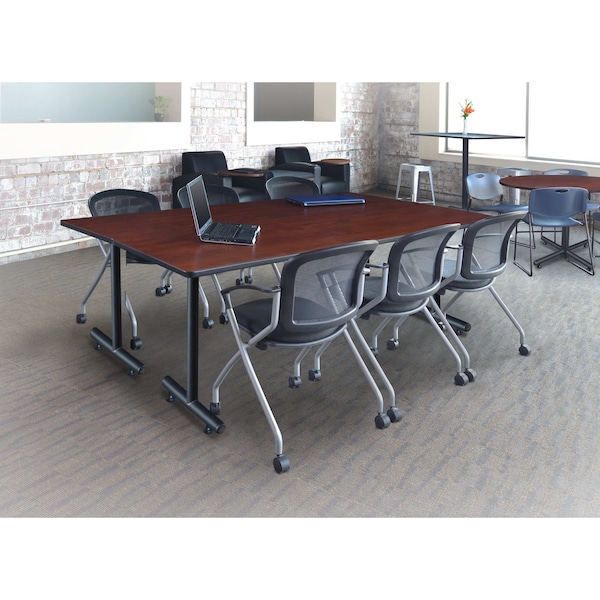 Regency Regency Kobe Steel T-Base Training Seminar Table Base- Black, Set of 2 Table Legs - MKTBT22