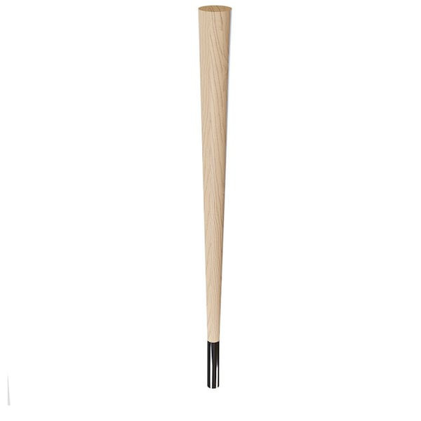 Designs Of Distinction 29" Round Tapered Leg and 4" Chrome Ferrule - Ash with Semi-Gloss Clear Coat Finish - 01240029ASCR8
