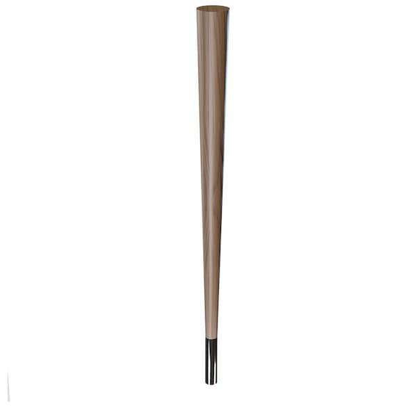 Designs Of Distinction 29" Round Tapered Leg and 4" Chrome Ferrule - Walnut with Semi-Gloss Clear Coat Finish - 01240029WLCR8