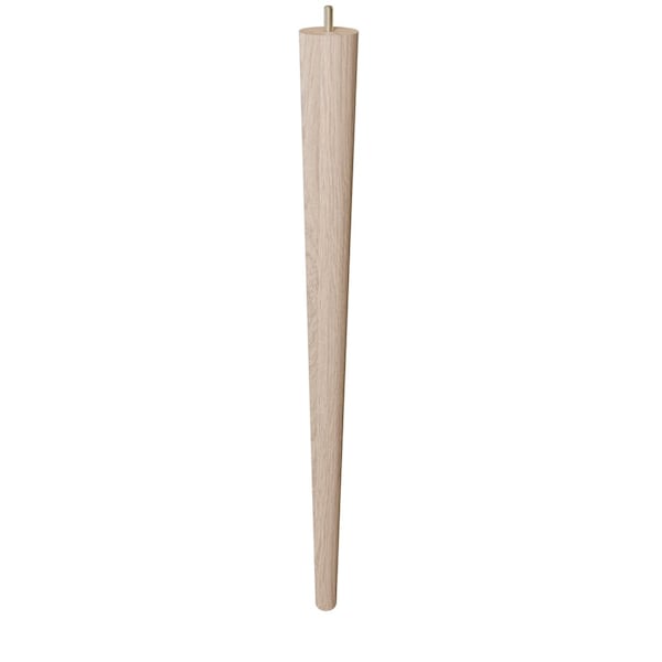 Designs Of Distinction 24" Round Tapered Leg with Semi-Gloss Clear Coat Finish - White Oak - 01243024WK8