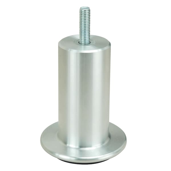 Richelieu Contemporary Round Furniture Leg, 3 15/16 in (100 mm), Aluminum - 530110010