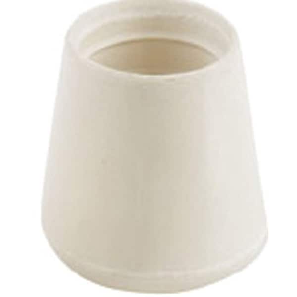 Shepherd Hardware Furniture Leg Tip, Round, Rubber, Off-White, 1 in Dia - 9755