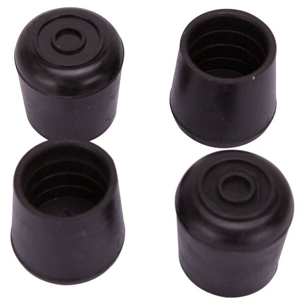 Prosource Furniture Leg Tip, Round, Rubber, Black, 1 in Dia, 1-1/2 in H - FE-50636-B