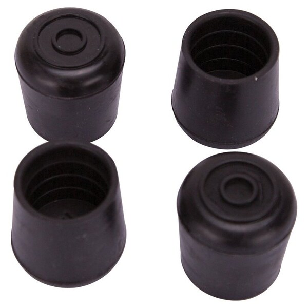 Prosource Furniture Leg Tip, Round, Rubber, Black, 1 in Dia, 1-1/2 in H - FE-50636-PS