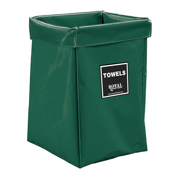 Royal Basket Trucks X-Frame Bag, 6 Bu, GN Vinyl, Towels - R06-EEX-XTN