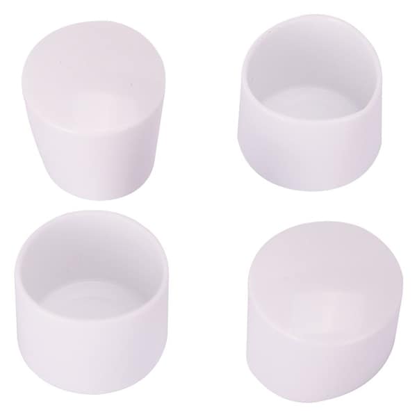 Prosource Furniture Leg Tip, Round, Plastic, White, 1 in Dia, 1 in H - FE-50615-PS
