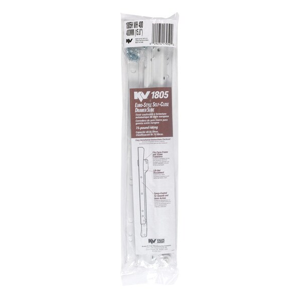 Knape & Vogt Knape & Vogt 16 in. L Steel Self Close Drawer Slide 2 pk - 1805HWH400