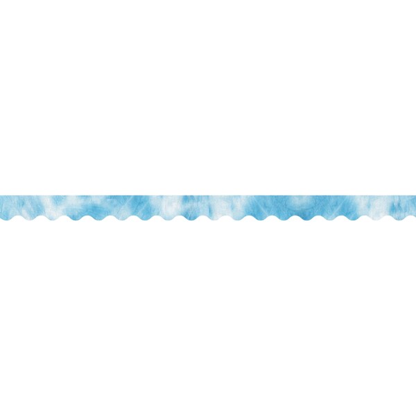 Barker Creek Tie-Dye and Ombr Blue Double-Sided Scalloped Border, 13/set - 938