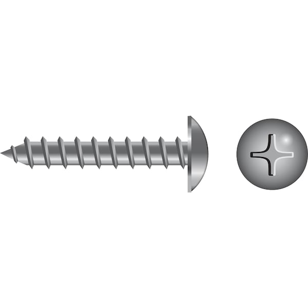 Seachoice Thread Forming Screw, #10 x 1-1/2 in, 18-8 Stainless Steel Truss Head Phillips Drive - 938